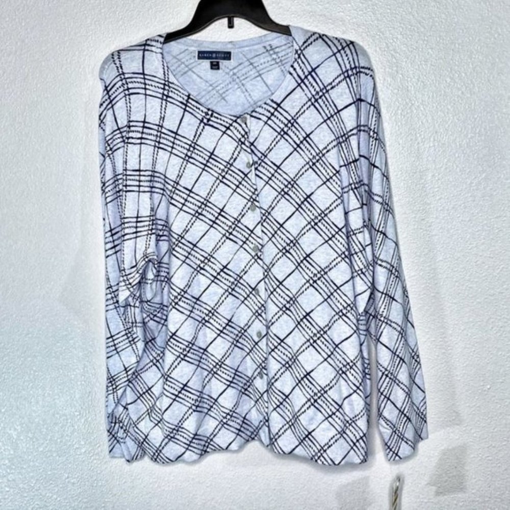 NWT Karen Scott Plus Button Down Cardigan